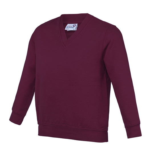 V-Neck Sweatshirt | Burgundy