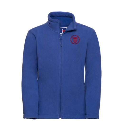 Bredgar Primary - Kids full-zip outdoor fleece in Royal Blue with Logo