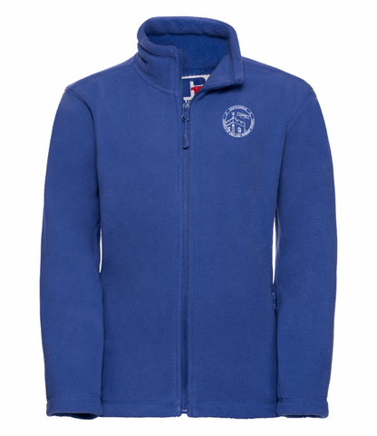 Eastchurch Primary - Kids full-zip outdoor fleece in Royal Blue with Logo