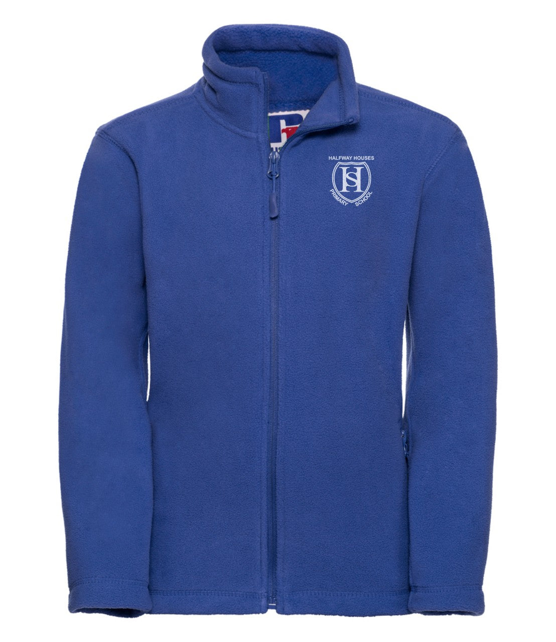 Halfway Houses Primary - Kids full-zip outdoor fleece in Royal Blue with Logo